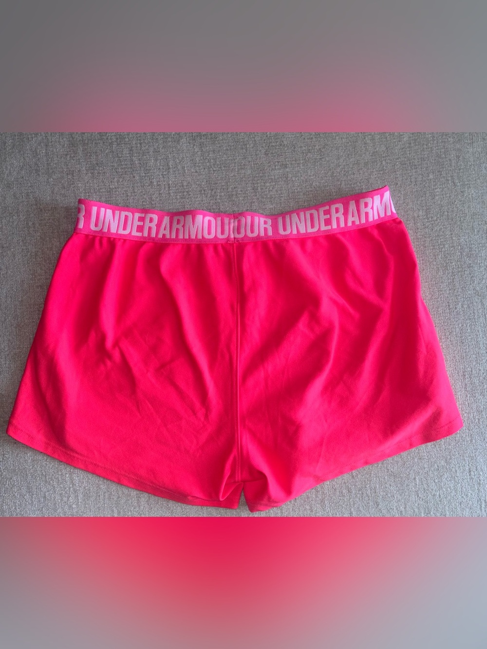 Under Armour Pink Running Shorts Elastic Logo Waist Workout Gym Athletic Small - Picture 5 of 5